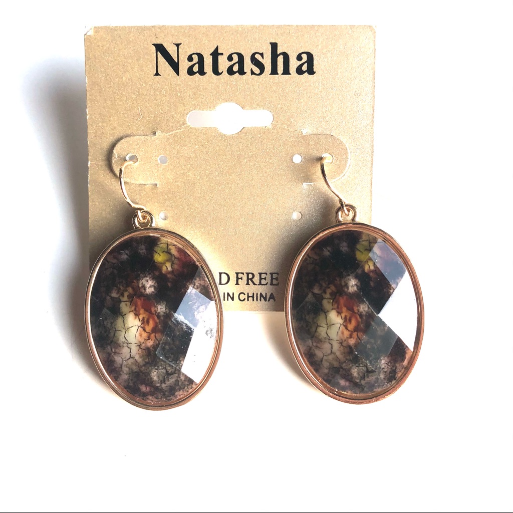 Natasha Oval Hanging Earrings